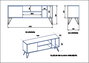 Hanah Home Soporte para TV Mistico - Nogal, Blanco y Negro
